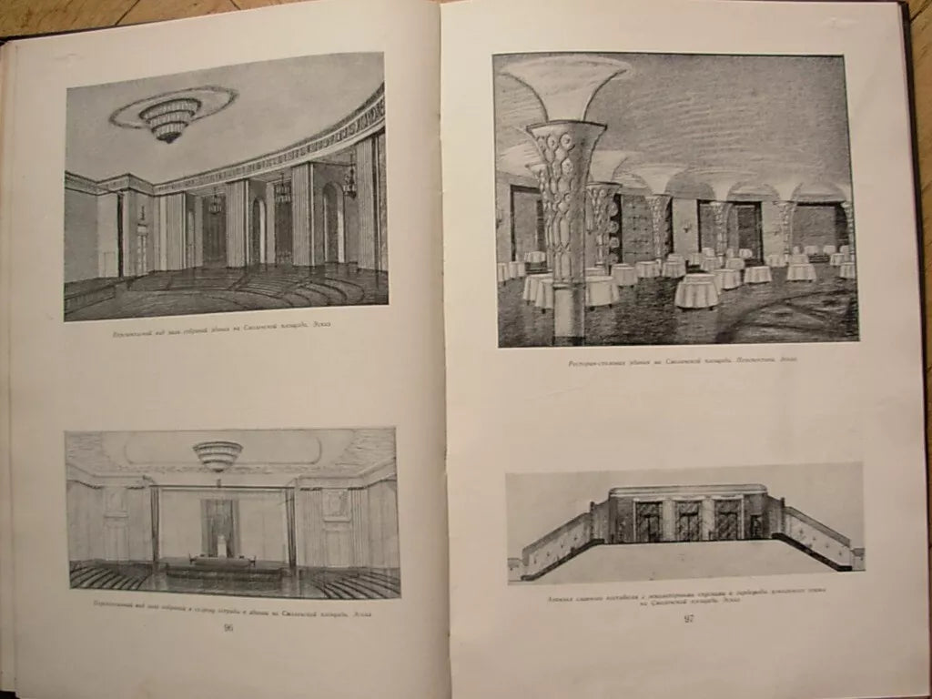 Construction of Moscow skyscraper Soviet Russian Architecture 7 SISTER Rare 1953